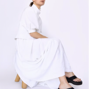 Jupe blanche longue en lin